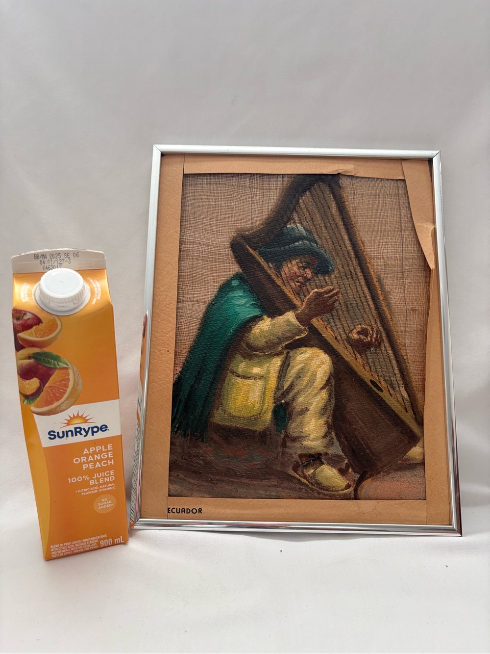 Ecuadorean painting on a potato sack